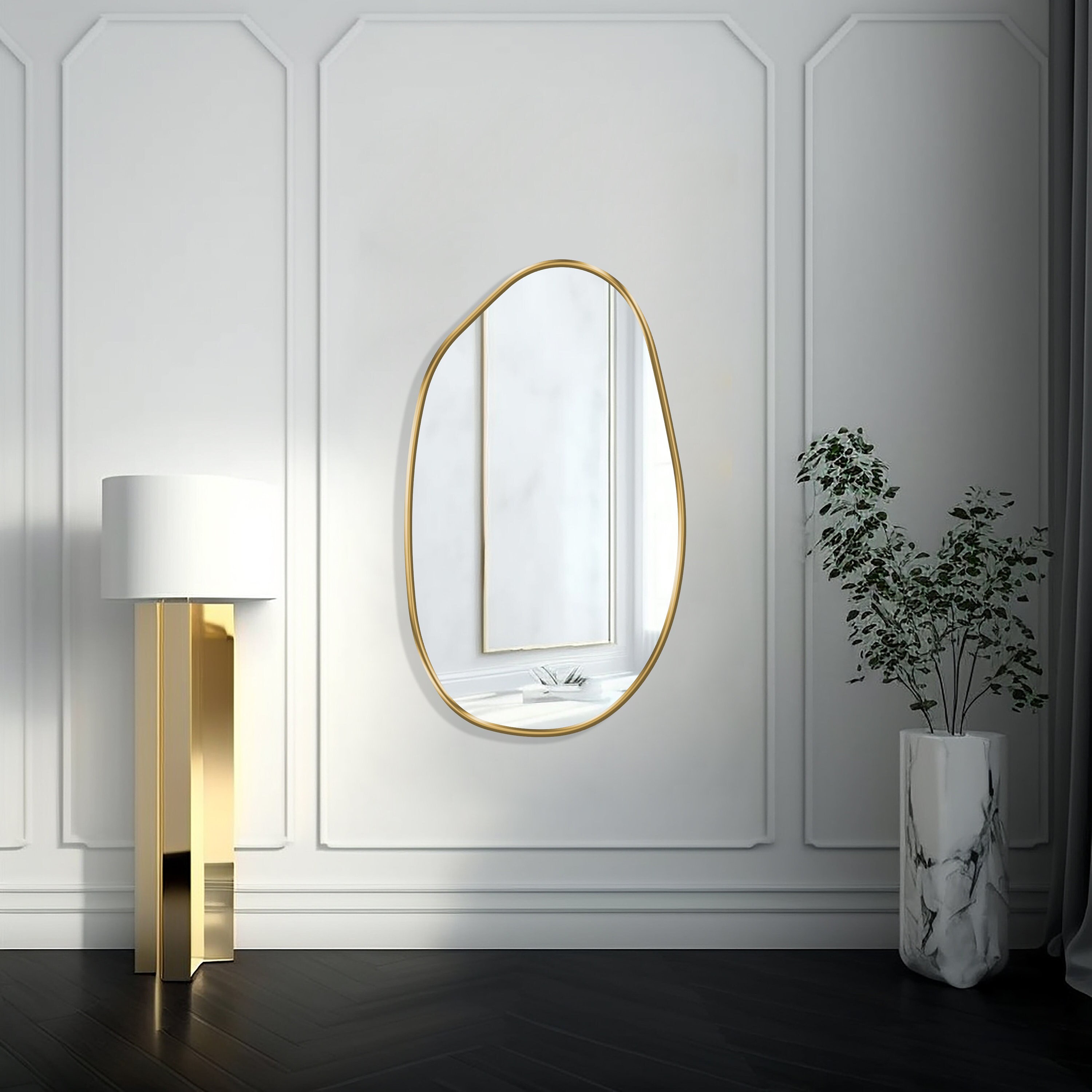 Pebble Shaped Mirror, Asymmetrical Mirror, Wall Mirror, Irregular Mirror,  Organic Mirror, Mirror Wall Decor, Distinctive Piece for Your Home