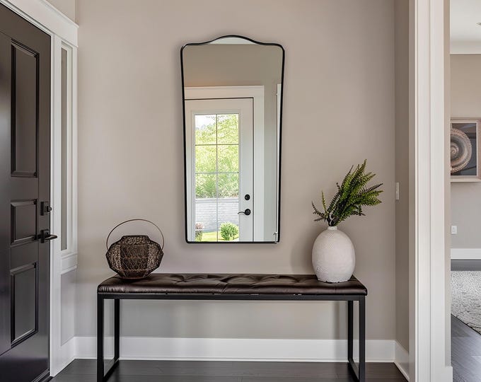Sierra Mirror by Asmiro | Elegant Wall Mirror Inspired by Sierra Ranges | Decorative Mirror | Perfect for Bathroom, Entryway, or Living Room