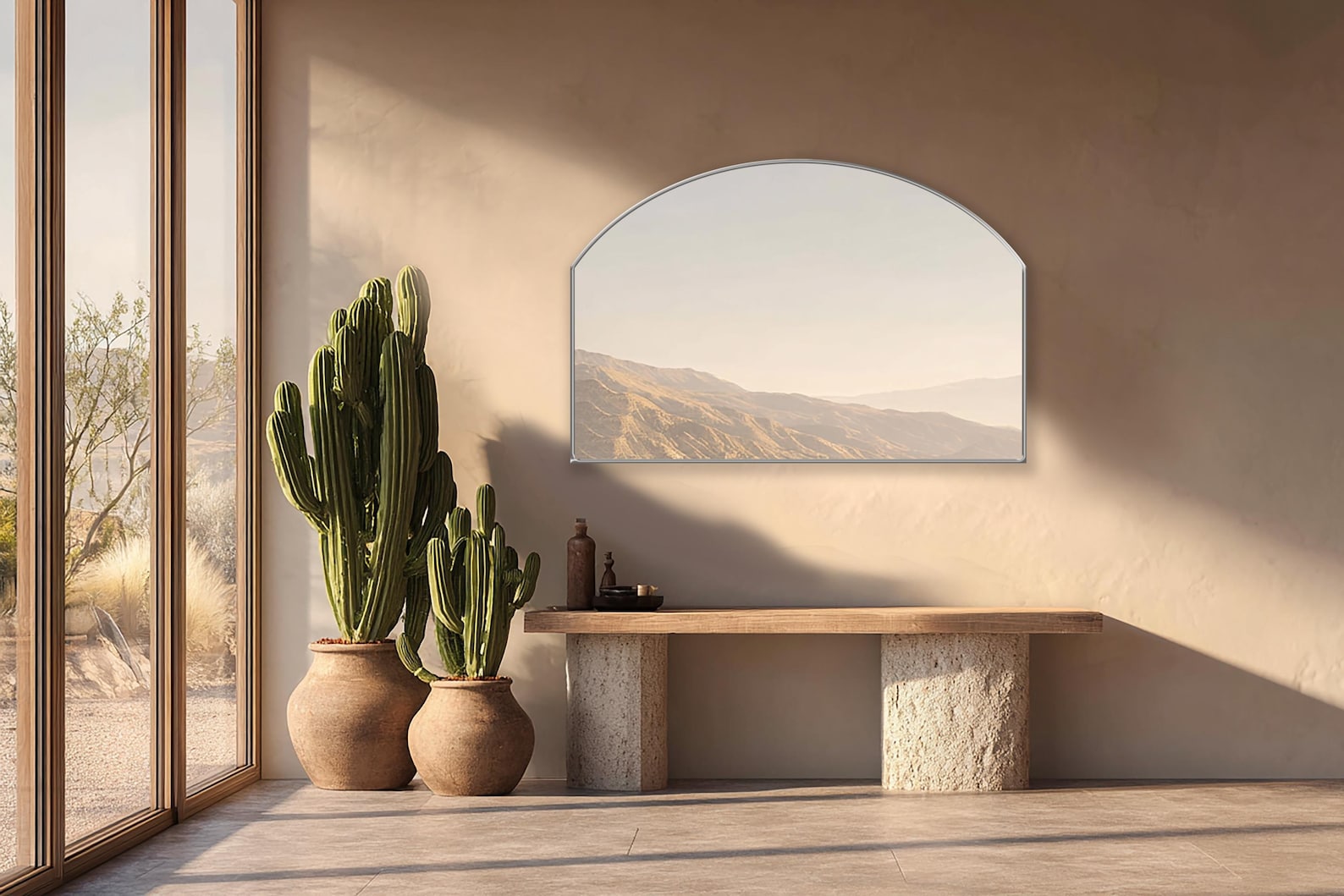 Meridian Mirror Meridian Mirror by Asmiro - Horizontal Arch Wall Mirror, Large Double ...
