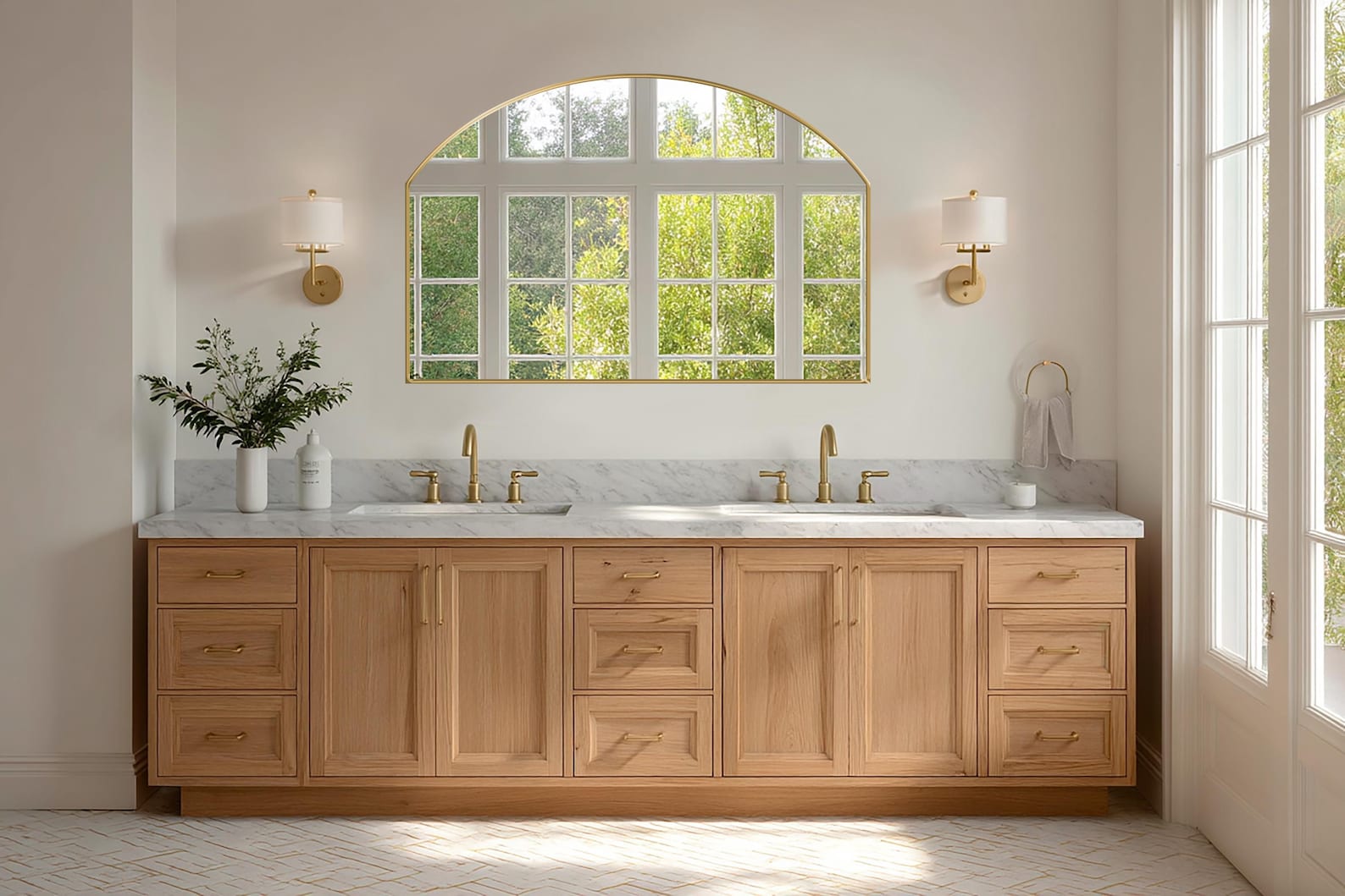 Meridian Mirror Meridian Mirror by Asmiro - Horizontal Arch Wall Mirror, Large Double ...