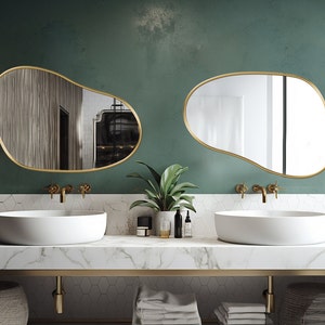 Kidney Shape Mirror, Pond Mirror, Asymmetrical Mirror, Irregular Mirror, Wavy Mirror, Abstract Mirror A Statement Piece for Any Decor image 8