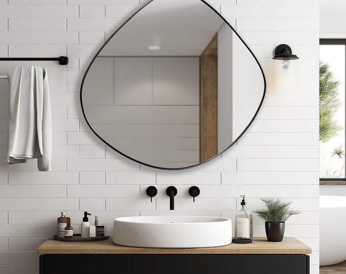 Irregular Mirror, Blob Mirror, Water Drop Mirror, Asymmetrical Mirror, Pond Mirror, Abstract Wall Mirror - A Statement Piece For Any Decor