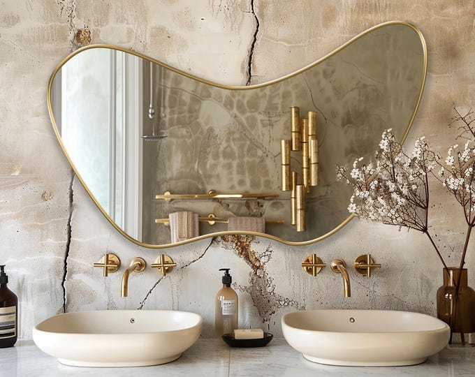 Gaze Mirror by Asmiro | Unique Eyewear-Inspired Wall Mirror | Stylish Statement Mirror | Perfect Decor for Entryway, Living Room, Bathroom