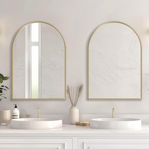 Elegant Arched Wall Mirror | Half Oval Mirror for Living Room, Bedroom, Entryway | Decorative Arch Shape Mirror | Aesthetic Home Decor Piece