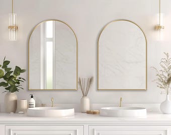 Elegant Arched Wall Mirror | Half Oval Mirror for Living Room, Bedroom, Entryway | Decorative Arch Shape Mirror | Aesthetic Home Decor Piece