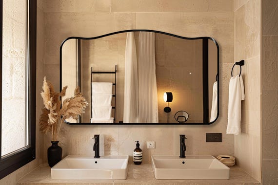 Alpine Mirror by Asmiro | Wide Horizontal Wall Mirror | Chic