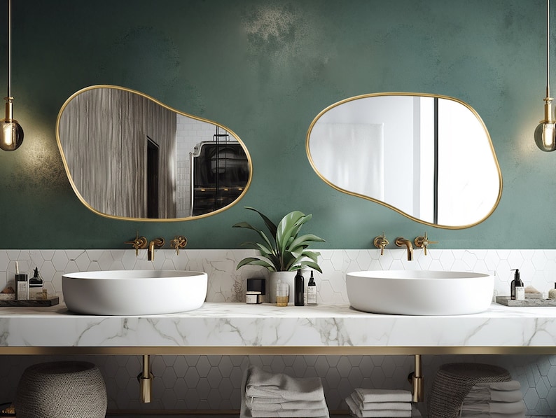 Pond Mirror, Asymmetrical Mirror, Irregular Mirror, Wavy Mirror, Modern Mirror, Abstract Mirror Unique & Timeless Design for Any Decor image 7