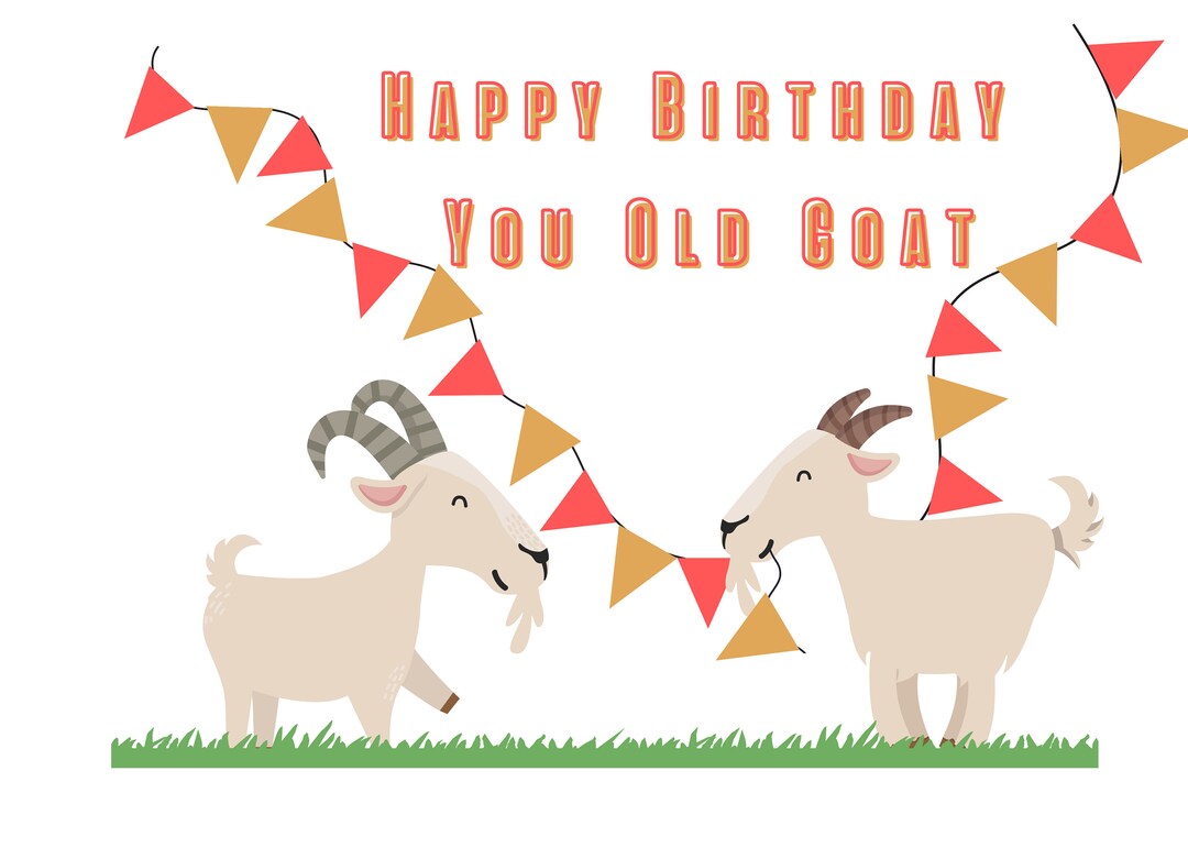 Old Goat Birthday Digital Printable Funny Birthday Card - Etsy