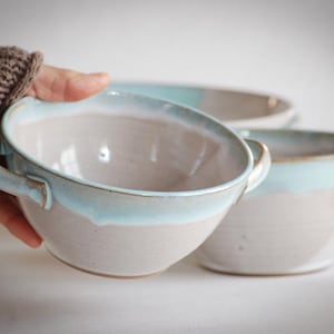 soup bowl, cereal bowl, soup bowl with handles, microwavable soup bowl, pottery bowl, handmade bowl