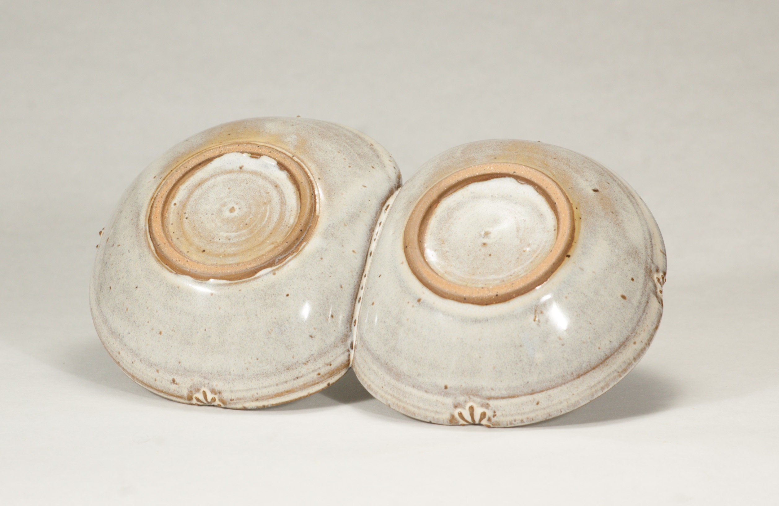 Wheel Thrown Stoneware Double Condiment Bowl, Candy Dish Etsy