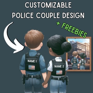 Custom Police Officer Design, Boyfriend Girlfriend Gift, Personalized Couples, police customizable Design, Custom Gift Art, Canva Template