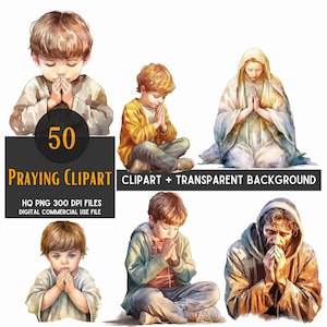 Praying People PNG Clipart Bundle: Christian, Catholic (Commercial Use)