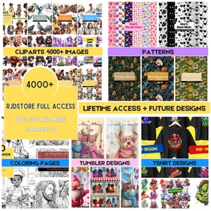 Lifetime Access: Clipart, Tumbler, T-Shirt Designs & More
