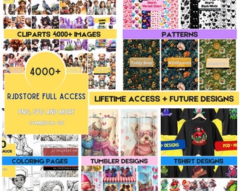 Lifetime Access: Clipart, Tumbler, T-Shirt Designs & More