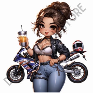Motorcycle girl Design, Biker designs, Girls biker designs, Motorcycle design, Png file, Clipart, Digital Download