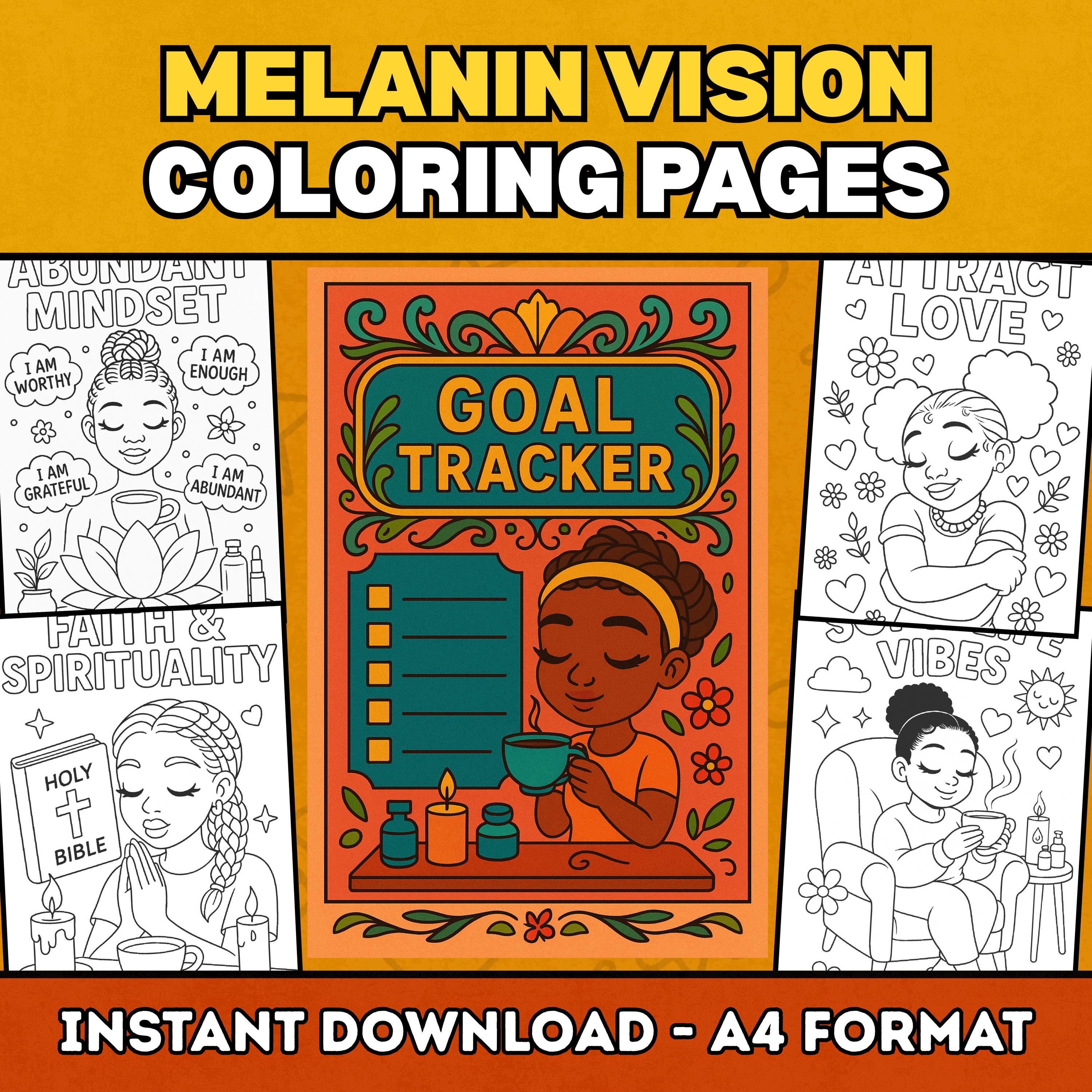 Black Girl Magic Coloring Pages: Melanin Art, Positive Affirmations ...