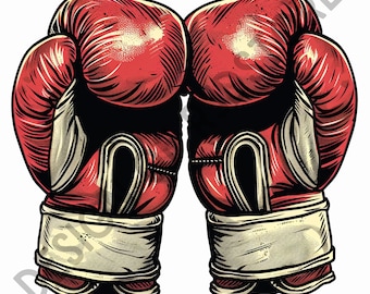 Boxing Gloves Clipart: Sports PNG File with Transparent Background