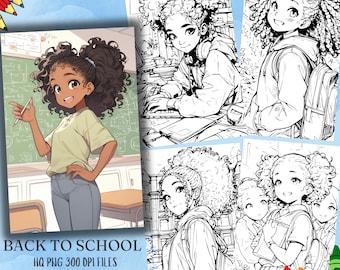 Black Girls Back To School Coloring Book (PDF & PNG)