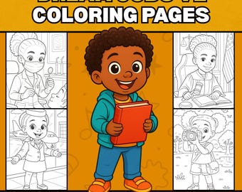 Black Kids Dream Job Coloring Pages: Career Illustrations (Personal Use) (Digital Download)