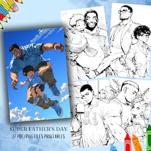 27 Father's day Coloring Pages, Father Coloring Book, Coloring Sheets, Gift for Dad, PDF & PNG, Printable PDF