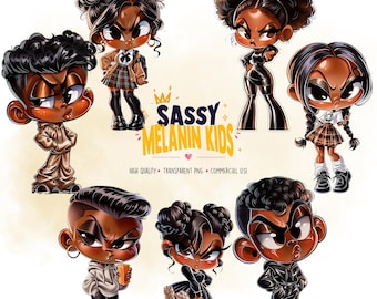 Sassy Kids with Attitude PNG Sticker Bundle, Cute Funny Kids Clipart, Digital Sticker Pack
