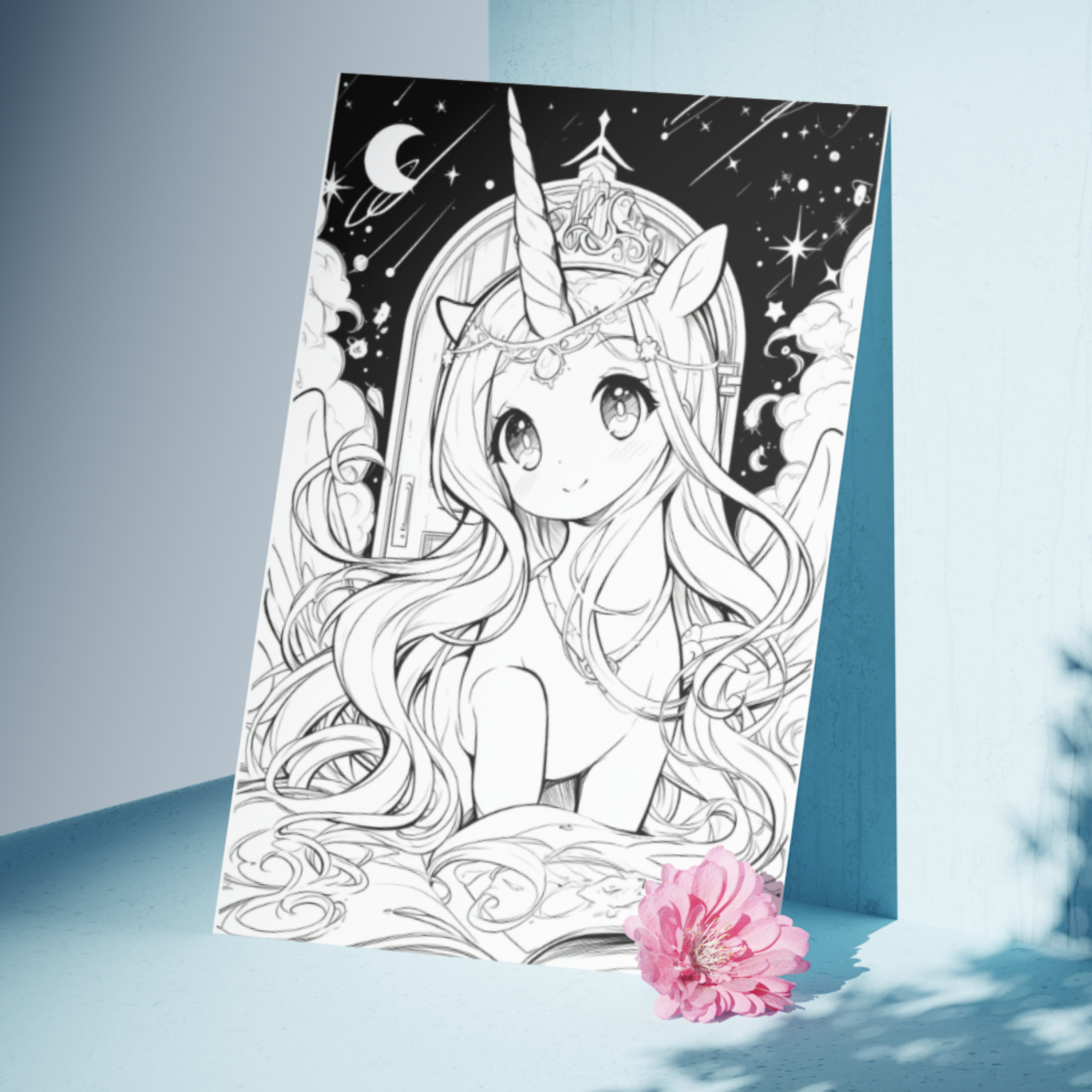 Magical Unicorn Coloring Page