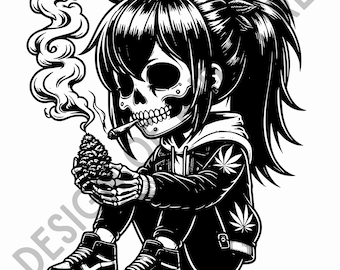 Stoner Girl Cannabis Clipart, Weed SVG, Transparent PNG