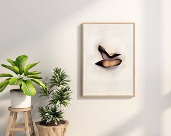 VINTAGE FASHION poster,Fashion poster,Black heels,Vintage print , wall art print , women vintage art