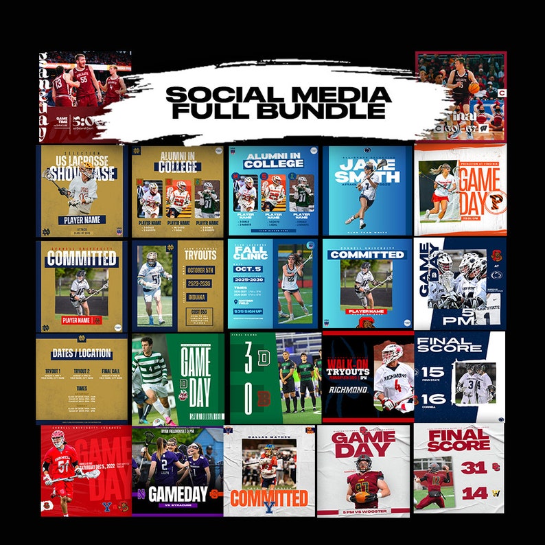 Sports Social Media Canva Templates 23 Designs Gameday/matchday Highest