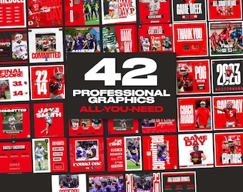 42 Sport Social Media Canva Templates - Alle von Kesper Design - Professionell anpassbare Grafiken - Spieltag, Probe, Flyer, Engagement
