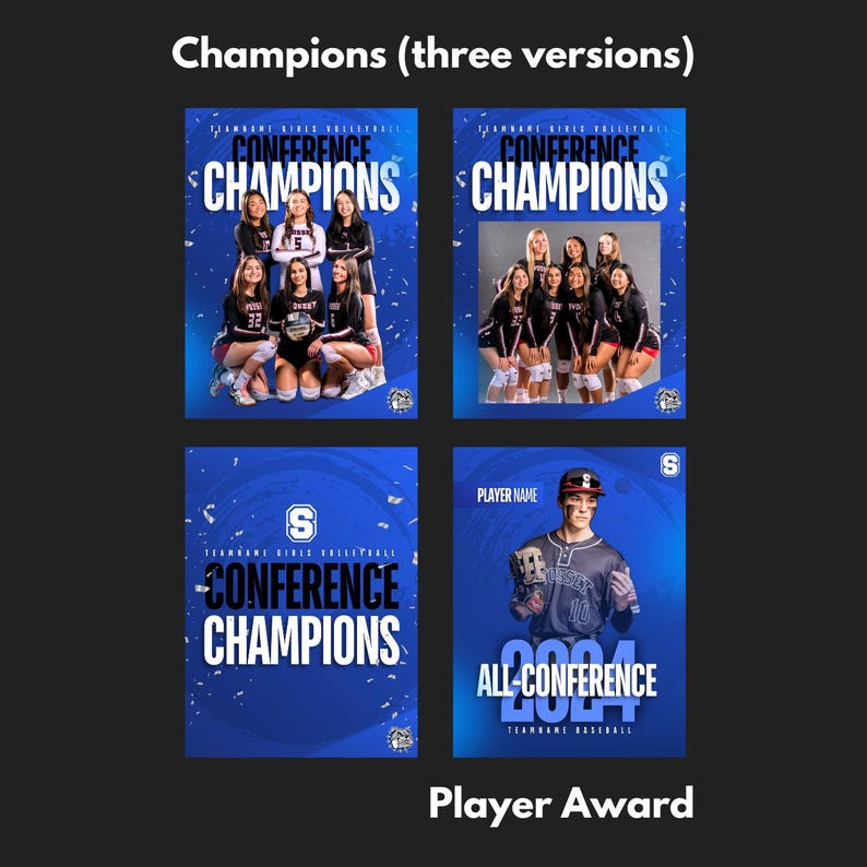 Professional Canva Sports Templates - 12 Customizable Graphics for Social Media / Instagram - Gameday, Final Score, Schedule, Senior Night image 5