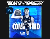Sports College Committed Graphic Photoshop Template (PSD File)