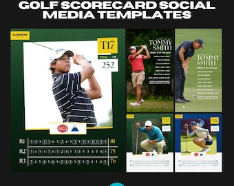 Golf Scorecard & Tournament Social Media Templates - Canva - Editable Instagram Graphic