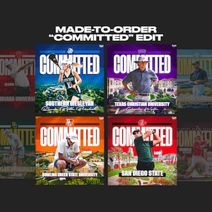 CUSTOM College Sports Commitment Edit - Announcement Graphic for Seniors - Any Sport, Any School - Committed Poster / Flyer