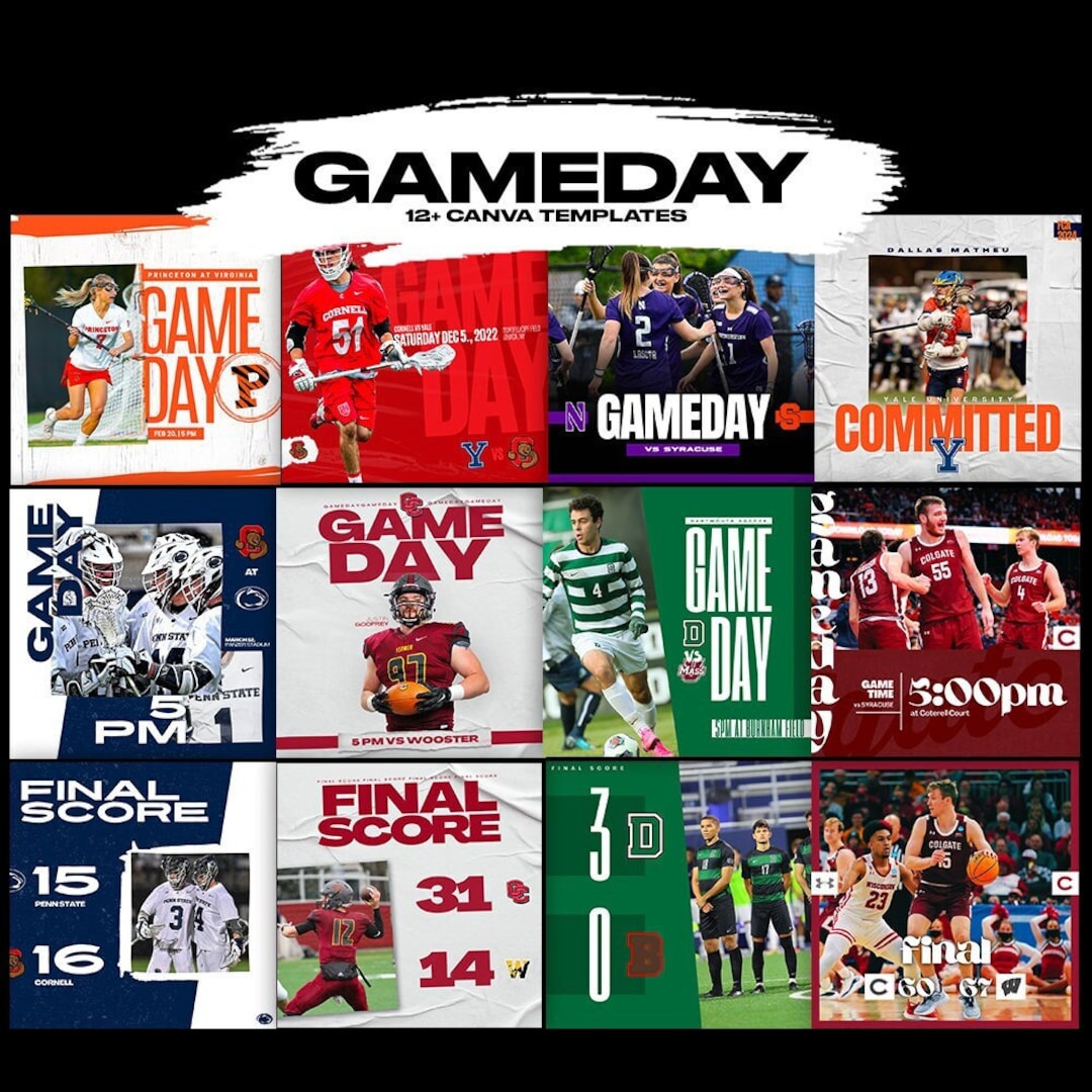 13 Gameday/matchday Sports Templates Canva Social Media Designs Etsy
