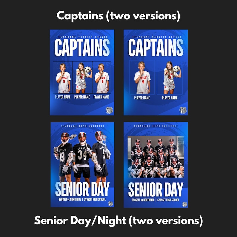 Professional Canva Sports Templates - 12 Customizable Graphics for Social Media / Instagram - Gameday, Final Score, Schedule, Senior Night image 4