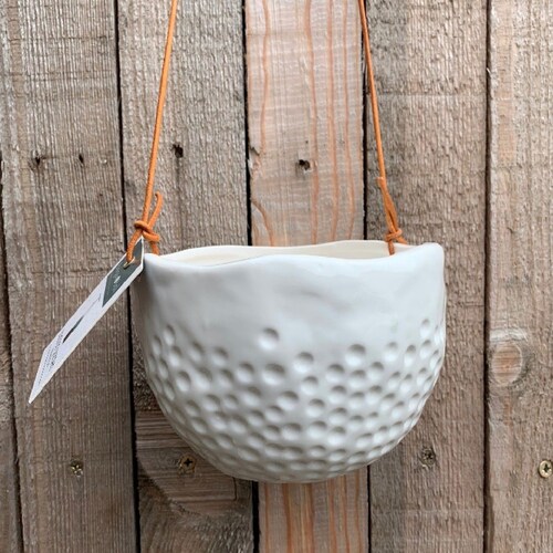 Dot Hanging Pot, Indoor Plant Pot, Texture indoor plant pot, Wavy edged pot, Artisan Plant Pot -  'Dot' Design Burgon & Ball