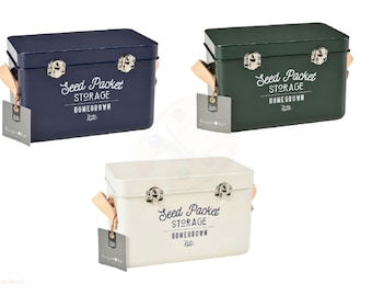 Burgon and Ball Seed Packet Storage Tin Perfect Storage For All Your Garden Seeds And Keeping It Tidy - Choice of 3 colours