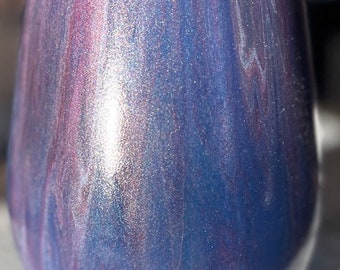 Painted 7 inch glass vase with color shift acrylic paints