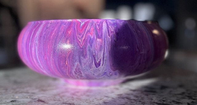 Painted 8.5 inch diameter glass bowls