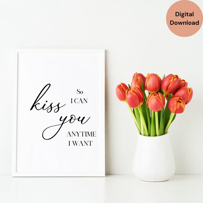 FRAMED CANVAS KISS YOU ANYTIME