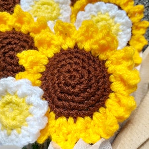 Crochet Sunflower Bouquet Gift For Her Crochet Flower Bouquet Gift For Her Knitted Sunflower Gift Knitted Flower Bouquet Graduation Gift