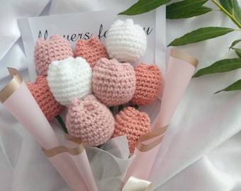 Crochet Flower Gift For Mum Crochet Bouquet Gift Knitted Flower Bunch Of Handmade Flower Birthday Gift For Her Crochet Plant Graduation Gift