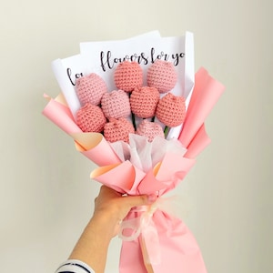 Crochet Flower Tulip Birthday Gift Knitted Flower Bouquet Crochet Flower Gift Bday Crochet Tulip Bouquet Gift For Mother Day Flowers Bunch