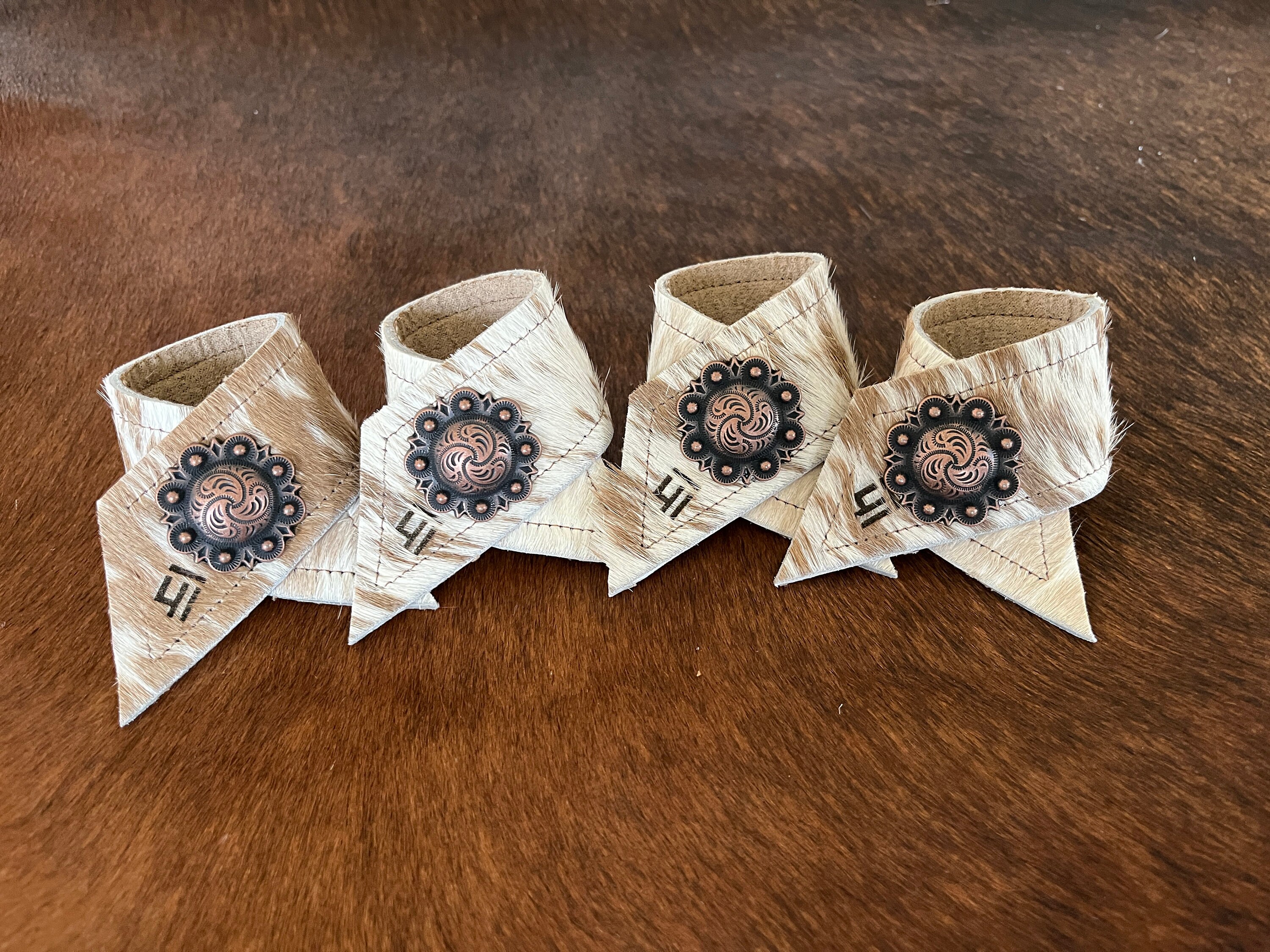 Custom Branded Cowhide Napkin Rings Etsy