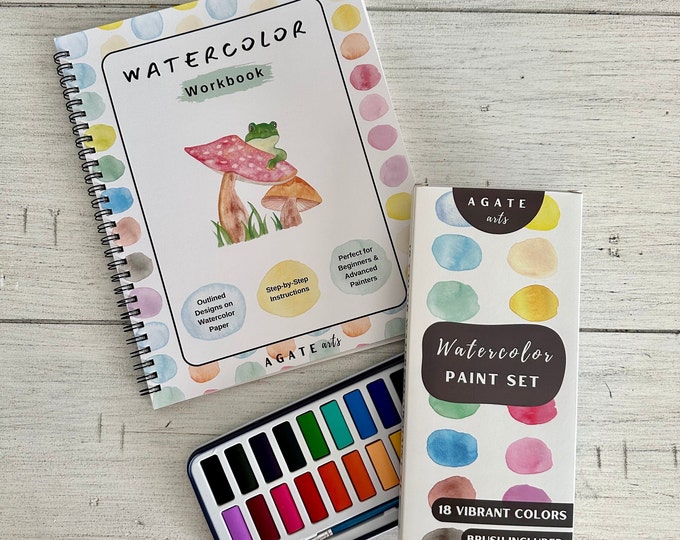 Watercolor Workbook, Step-by-Step Guide, Painting for Beginners