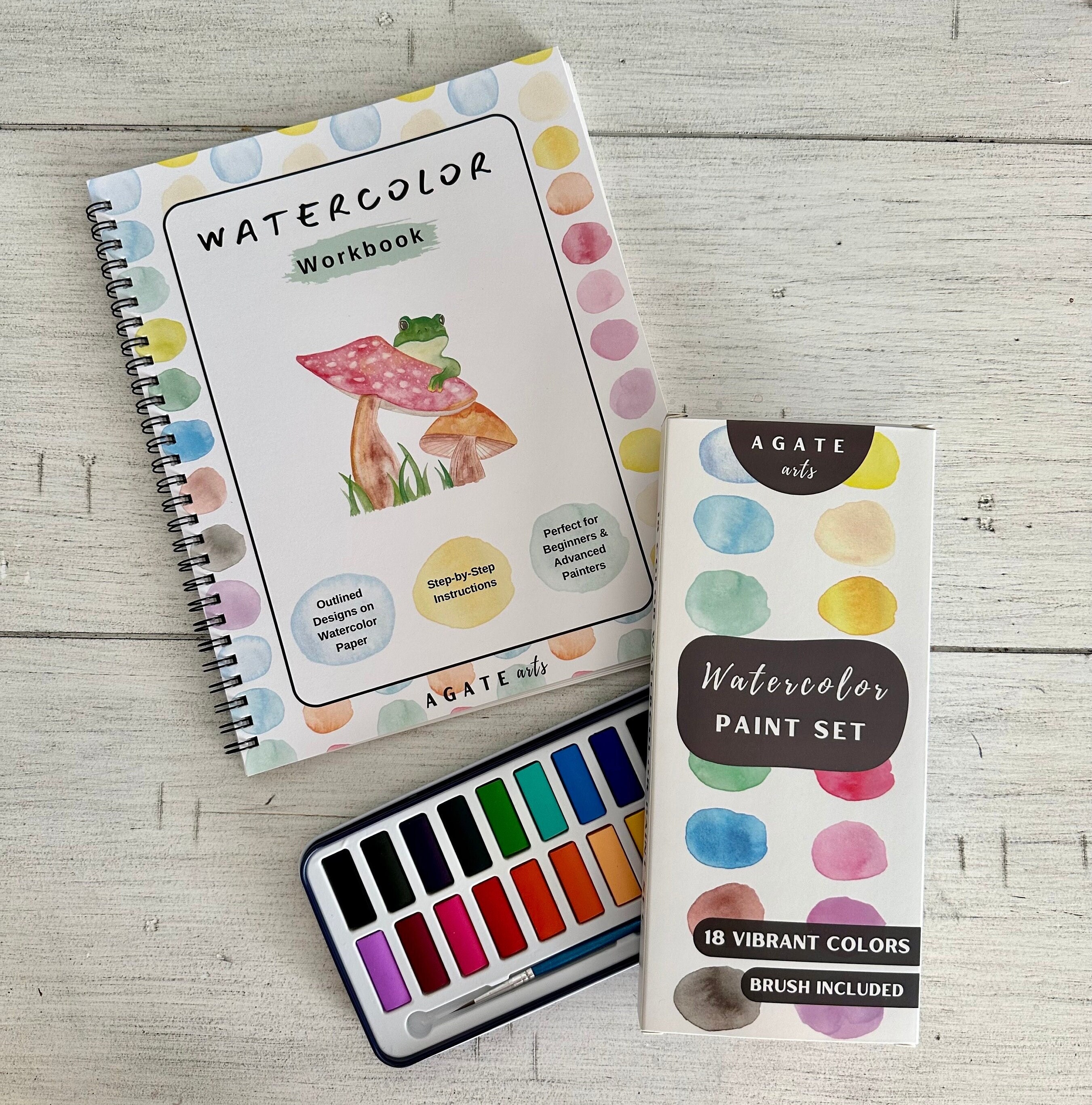 Watecolo Wokbooks, 12 Colos Wate Colo Book Paint Set Paint Brush Beginner Friendly Watercolor Workbooks Water Color Book Kids Adults Teens Anima%2f15778513768