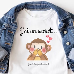 Pregnancy Announcement in French. Future Big Sister Gift. Soon to be Big Sister. Child T-shirt. Baby Announcement Gift. Future Grande Soeur