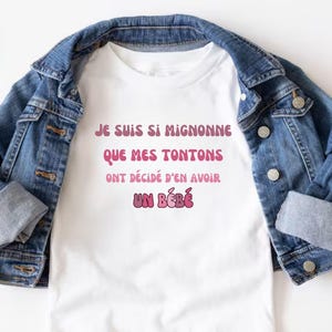 Pregnancy Announcement in French. Future Cousin Gift in French. Soon to be Cousin. Child T-shirt. Baby Announcement Gift. Bientôt Cousine.