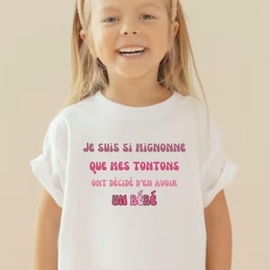Pregnancy Announcement in French. Future Cousin Gift in French. Soon to be Cousin. Child T-shirt. Baby Announcement Gift. Bientôt Cousine.